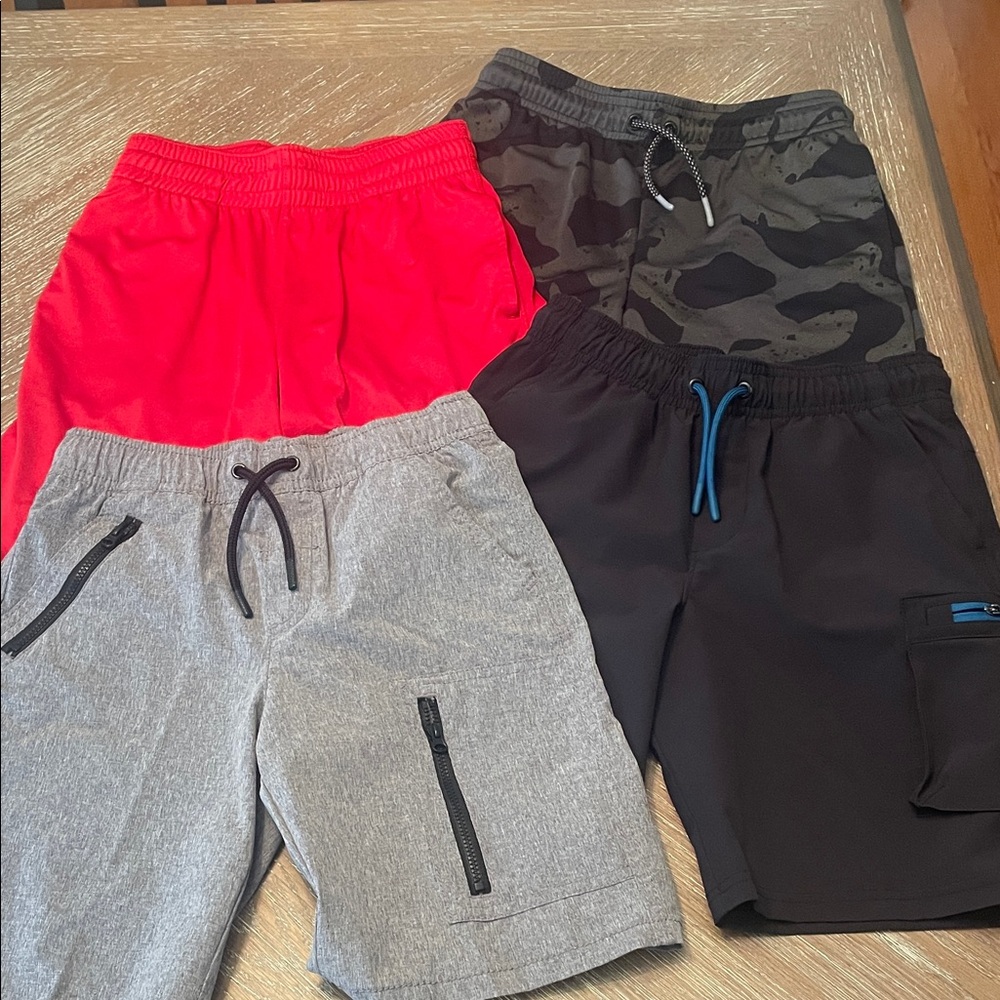 Kids Multi-Pack Shorts - Red, Gray, Black, Camouflage